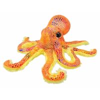 Pluche octopus knuffel oranje glitter 25 cm - thumbnail