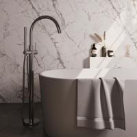 Brauer Brushed Edition Vrijstaande Vrijstaand Badmengkraan - met Staaf Handdouche - Doucheslang - Rvs Geborsteld Pvd