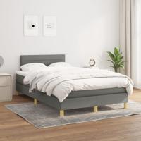 Boxspring met matras stof donkergrijs 120x200 cm