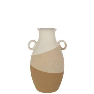 J-Line vaas Oor - keramiek - beige|lichtbruin - large - 34.5 cm hoog