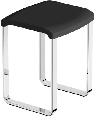 Beaux Ulis badkamerstoel/kruk zwart/grijze zitting ral7021