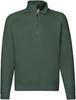 Fruit Of The Loom F382 Premium Zip Neck Raglan Sweat - Bottle Green - XL