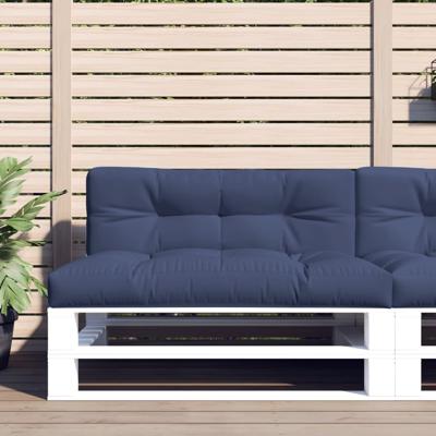 VidaXL Palletkussens 2 st stof marineblauw