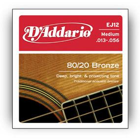 D'Addario EJ12 snaar voor muziekinstrumenten Akoestisch 6 stuk(s) Staal Gitaar