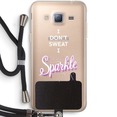 Sparkle quote: Samsung Galaxy J3 (2016) Transparant Hoesje met koord