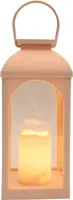 Anna's Collection Lantaarn solar met kaars 11 x 27 cm - Zand
