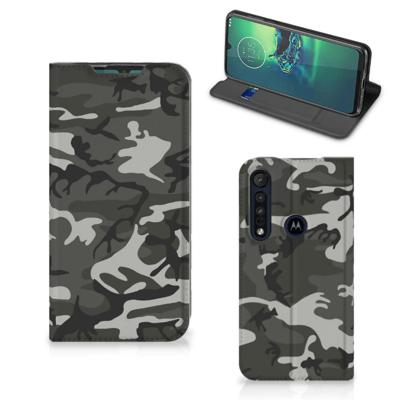 Motorola G8 Plus | Hoesje met Magneet | Army Light
