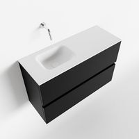 Toiletmeubel Mondiaz Ada | 80 cm | Meubelkleur Urban | Lex wastafel Talc Links | Zonder kraangat