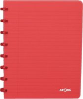 Atoma Trendy schrift, ft A5, 144 bladzijden, commercieel geruit, transparant rood - thumbnail