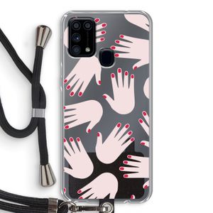 Hands pink: Samsung Galaxy M31 Transparant Hoesje met koord
