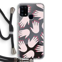 Hands pink: Samsung Galaxy M31 Transparant Hoesje met koord