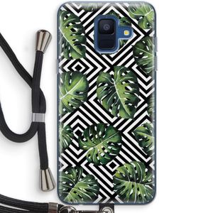 Geometrische jungle: Samsung Galaxy A6 (2018) Transparant Hoesje met koord