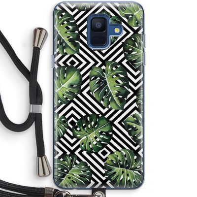 Geometrische jungle: Samsung Galaxy A6 (2018) Transparant Hoesje met koord