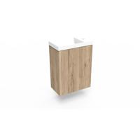 Fonteinkast Canyon Oak Arcqua Luna 40x55x28 cm Incl. Fontein Mat Wit Zonder Overloop Fonteinkast Canyon Oak Arcqua Luna 40x55x28 cm Incl. Fontein Mat Wit Zonder Overloop