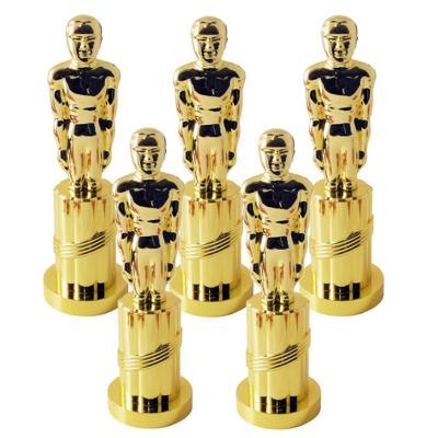 Gouden award beeldje - 5x - 24 cm - kunststof - feestartikelen - Cadeau prijs / trofee