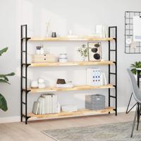 Wandschappen 4 st zwevend 120x20x4 cm onbehandeld acaciahout