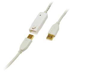 LogiLink USB-kabel USB 2.0 USB-A stekker, USB-A bus 12.00 m Wit Vergulde steekcontacten, UL gecertificeerd UA0092