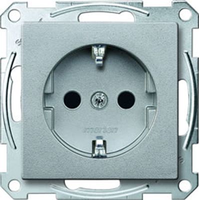 Merten stopcontact enkel aluminium 2300-0460 kinderveilig