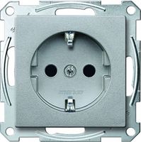 Merten stopcontact enkel aluminium 2300-0460 kinderveilig