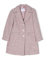 Simonetta manteau en tweed à simple boutonnage - Rose - thumbnail