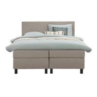 Leen Bakker - Boxspring Liv Egaal - 160x200 Cm - Vierkante Poot - Stof - Beige