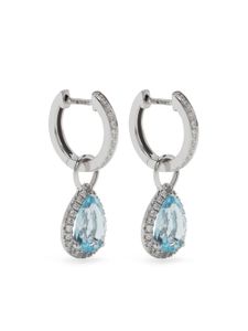 Kiki McDonough boucles d'oreilles Grace en or blanc 18ct serties de diamants et de topaze - Argent