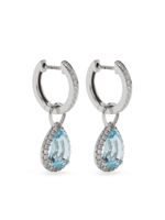 Kiki McDonough boucles d'oreilles Grace en or blanc 18ct serties de diamants et de topaze - Argent