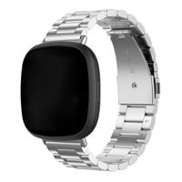 Fitbit Versa 3 / Sense Kralen Stalen Schakel Band - Zilver Fitbit Versa 3 / Sense Kralen Stalen Schakel Band - Zilver