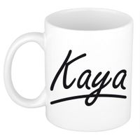 Kaya voornaam kado beker / mok sierlijke letters - gepersonaliseerde mok met naam   -