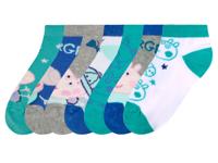 7 paar kinder sokken (turquois/blauw/grijs/wit, 27-30)