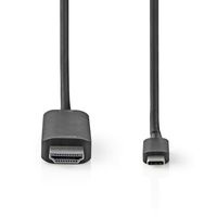 Nedis USB-C Adapter | USB-C Male naar HDMI | 2 m | 1 stuks - CCGB64655BK20 CCGB64655BK20 - thumbnail