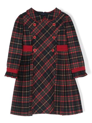 Patachou robe croisée à motif tartan - Vert