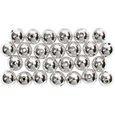Creativ Company Waskralen, d 8 mm, gatgrootte 1 mm, zilver, 50 stuk/ 1 doos