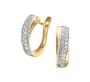 TFT Klapcreolen Diamant 0.33ct (2x0.165ct) H SI Bicolor Goud Glanzend