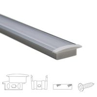 Led strip profiel inbouw laag model - compleet inclusief afdekkap 1 meter 7 mm - thumbnail