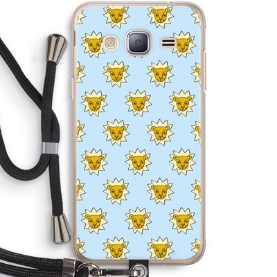 Leeuwenkoppen: Samsung Galaxy J3 (2016) Transparant Hoesje met koord