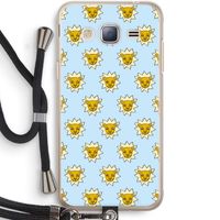 Leeuwenkoppen: Samsung Galaxy J3 (2016) Transparant Hoesje met koord Leeuwenkoppen: Samsung Galaxy J3 (2016) Transparant Hoesje met koord