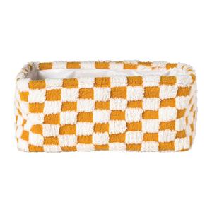 Mand checks groot - oranje/wit - 15x36x26 cm