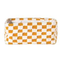 Mand checks groot - oranje/wit - 15x36x26 cm