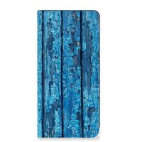 Google Pixel 8 Book Wallet Case Wood Blue