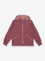 Gebreide fleece kinderjas TONTTU KNIT FINKID, zip-in binnenjas bordeauxrood