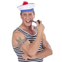 Zeemans pijp - 15 cm - matroos - rookpijp - kunststof - verkleedaccessoire