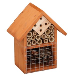 Bruin insectenhotel huisje 19 cm