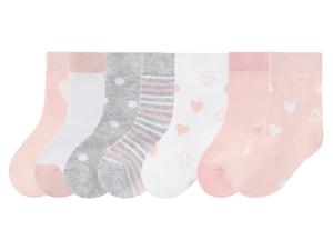 lupilu 7 paar meisjes sokken (23-26, Hartjes/strepen/stippen)