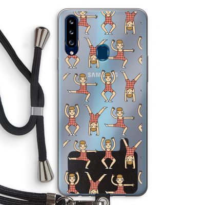 Gymboys: Samsung Galaxy A20s Transparant Hoesje met koord