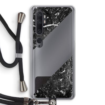 Zwart marmer: Xiaomi Mi Note 10 Transparant Hoesje met koord