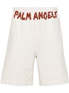 Palm Angels short de sport en coton à logo imprimé - Blanc