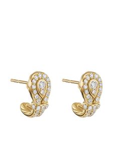 David Yurman boucles d'oreilles Thoroughbred Loop en or 18ct sertis de diamants