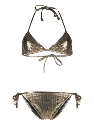 Balmain bikini métallisé à dos-nu - Noir