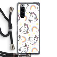 Rainbow Unicorn: Sony Xperia 5 Transparant Hoesje met koord